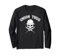 Skull Skilled Labor Day Linemans Electrician Pro Union Thug Manche Longue