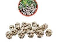 Skull Statue, 20 Pieces Skeleton Sculpture, Resin Skull, Small Prank Toys for Miniature Landscaping Plant Pot Halloween Easter Festival Bookshelf