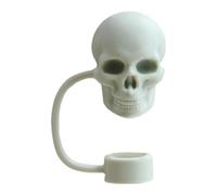 Skull Straw Caps,Silicone Skeleton Drinking Straw Cover - 10mm Straws Covers Caps Cute Straws Cap Stopper for Cup Accessories
