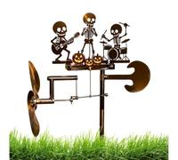 Skull Wind Spinner for Halloween Garden and Outdoor Decor