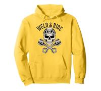 Skull with Goggles and Crossed Pistons Biker Artwork Sweat à Capuche