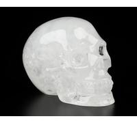 Skullis 6,3 cm Angolaise à Quartz Cristal de Roche sculpté Crâne de Cristal. Cristal Guérison Reiki Statue, Pierre précieuse Tête de Mort Sculpture Art Travailler.