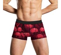 Skulls in Shades of Red Boxer moulant pour homme Sous-vêtement respirant doux stretch Trunks Style5531, Comme indiqué sur la photo, M