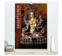 SKULPTUREN Hinduistische Göttinnen und Götter ¿ Buddhas (hochwertiger Premium Wandkalender 2026 DIN A2 hoch), Kunstdruck in Hochglanz: Wandkalender mit hinduistischen und buddhistischen Skulpturen