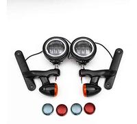 SKUNTUGUANG Accessoires de moto - 11,4 cm - Phare antibrouillard - Boîtier avec clignotant et support d'éclairage - Pour Harley Touring Street Glide Trike (Noir)