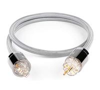 SKW Audiophile Câble d'alimentation Haut de Gamme, câble d'alimentation avec Prise Schuko, Prise EU pour Caisson de Basses, amplificateur, DV/AV (1M, Gris)