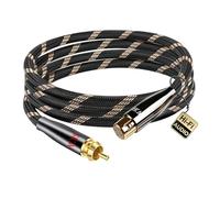 SKW Audiophile Câble en cuivre haute pureté RCA mâle vers XLR femelle, Haute Qualité, Tissage en nylon, OD:8.0mm- 1 mètre