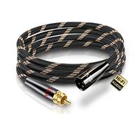 SKW Audiophile Câble en cuivre haute pureté RCA mâle vers XLR mâle, Haute Qualité, Tissage en nylon, OD:8.0mm- 1 mètre