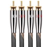 SKW Audiophiles Audio Câble RCA, Cuivre de haute pureté 2RCA Mâle vers 2RCA Mâle Câble pour CD,décodeur,DSP, amplificateur - 3M