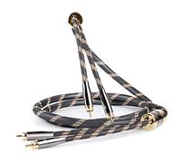 SKW Câble Audio Audiophile de Mise à Niveau 2RCA mâle vers 2RCA mâle Adaptateur de convertisseur de système HiFi avec diamètre 12,8 mm(2M, Noir)