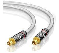 SKW Câble Audio numérique Optique, Fibre Optique Toslink Mâle à Mâle, Câble Optique plaqué Or (S/PDIF) Gaine de câble en PVC-5M