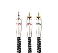 SKW Câble audio stéréo haut de gamme série WG 3,5 mm vers 2 RCA 2 m
