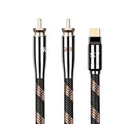 SKW Câble audiophile Type C vers 2RCA, Cuivre haute pureté Câble audio USB C vers RCA pour téléphone, ordinateur portable, amplificateur, haut-parleurs, mixeur, etc. (5m)