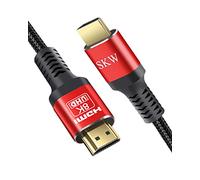 SKW Câble HDMI 2.1 6m, 8K & 4K UHD prend en charge 8K@60Hz, 4K@120Hz 144Hz, DTS:X, HDCP 2.2 & 2.3, eARC, HDR 10, compatible moniteur, TV, Xbox PS5/4 Blu-Ray