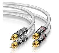 SKW Câble RCA Audio stéréo analogique - Câble 2RCA mâles vers 2RCA mâles, Cuivre OFC, Blindage, Compatible avec Lecteur DVD, Platine CD, Haut Parleur, Home Cinéma Chaîne HiFi - 0.5m