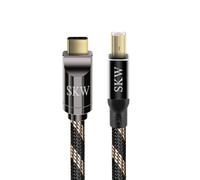 SKW Câble USB type C vers USB B, Cuivre de haute pureté câble USB C à USB B en nylon compatible avec MacBook, carte son, décodeur, amplificateur-2m
