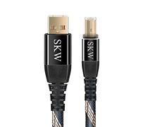 SKW Cuivre de haute pureté Câble USB 2.0 A Mâle vers USB B Mâle Nylon Tressé pour Ordinateur, carte son, décodeur, ampli, lecteur numérique.(3M)