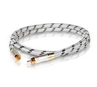 SKW Flagship Series Coaxial Digital Audio Cable RCA to RCA, câble RCA en cuivre de haute pureté et plaqué argent avec OD:10mm pour les systèmes HiFi haut de gamme - 1M