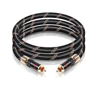 SKW RCA Câble coaxial numérique S/PDIF pour caisson de basses avec auto-verrouillage pour son surround stéréo 5.1, amplificateur, chaîne Hifi, OD : 8 mm - 3 m