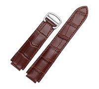 SKXMOD Bracelet de rechange en cuir véritable avec boucle déployante pour femme, 14x8mmRosegoldclasp, Agate