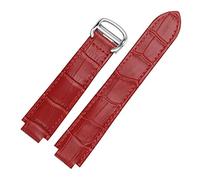SKXMOD Bracelet de rechange en cuir véritable avec boucle déployante pour femme, 18x11mmRosegoldclasp, Agate