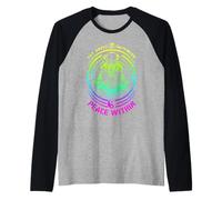 Sky Above Earth Below Peace Within Yoga Astronaute Zen Om Manche Raglan