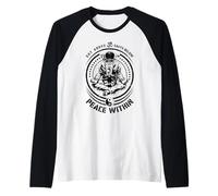 Sky Above Earth Below Peace Within Yoga Astronaute Zen Om Manche Raglan