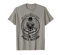 Sky Above Earth Below Peace Within Yoga Astronaute Zen Om T-Shirt
