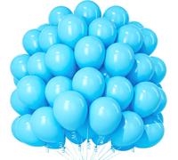 Sky Blue Balloons, 100 Pieces 12 Inch Sky Blue Matte Balloons, Party Balloons Blue Latex For Men Boys Birthday Baby Shower Wedding Engagement Graduation Festival Decorations Party