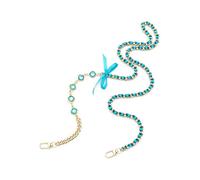 (Sky Blue, Multicolor) Crossbody Phone Lanyard Metal Phone Charm Cell Phone Chain Strap, Total Length: 120cm - Light Pink