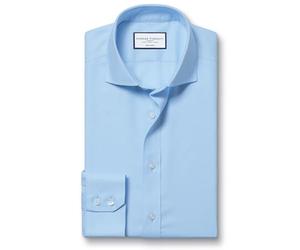 Sky blue non-iron twill cutaway classic fit shirt