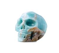 Sky Blue Skull Carving, Handcrafted Gemstone Figurine for and Home Decor 8A Gemstone Stone