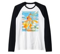 Sky-Blue Souhaite Un Joyeux Poisson Rouge de Norouz Manche Raglan