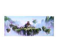 Sky Castle Aquarium Background Sticker | Fuise en PVC - Décoration de l'enceinte de Poisson à l'épreuve | Affiche de bâton Facile pour Les boîtiers d'eau Douce/Eau salée | 4 (122 * 50cm)