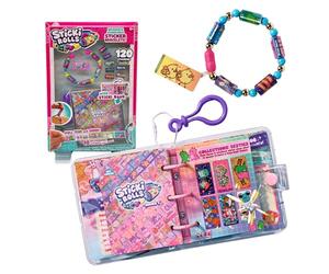Sky Castle Lot de livres Sticki Rolls, bracelets avec décalcomanies, thème Kawaii, 50 décalcomanies par bracelet, 2 rouleaux supplémentaires interchangeables, comprend un cahier, célèbre (TCR02000)