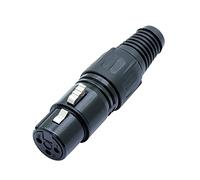 Sky City 10 pcs/lot 3 Broches XLR Bouchon Masculin en métal doré plaqué Or 3 pôles XLR Microphone Jack Branch Micro Connecteur de Fil de câble en Gros (Color : Femalex10)