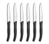 Lou Laguiole 2271AAMB02K35 Sky Coffret 6 couteaux steak, Acier inoxydable/Manche couleur effet cuir Noir, 27,5 x 20 x 3 cm