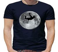 Sky Diving Moon Mens T Shirt Dive Diver Skydive Skydiving Free Falling Navy L