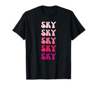 Sky First Name Minimalist Design T-Shirt