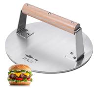 SKY FISH® Presse à hamburger Smash en acier inoxydable, presse à bacon et hamburger robuste de 1,65 kg avec poignée en bois, outil de presse de barbecue de 21,6 cm pour steak, viande et crêpes