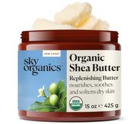 Sky Organics - Beurre de karité biologique, 15 oz - Nourrit, apaise et adoucit la peau sèche - Brut et non défini - Acides gras essentiels et antioxydants - Naturel, végétalien - Soins de la peau