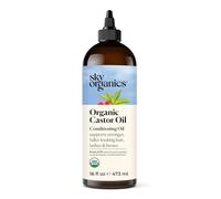 Sky Organics - Huile de ricin biologique - Huile capillaire volumisante - Cuir chevelu, cils, sourcils - Huile de ricin pure pressée à froid - Après-shampooing naturel - Végétalien - Beauté - 16oz
