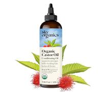 Sky Organics - Huile de ricin biologique - Huile capillaire volumisante - Cuir chevelu, cils, sourcils - Huile de ricin pure pressée à froid - Après-shampooing naturel - Végétalien - Beauté - 237 ml