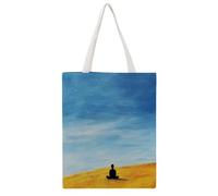 Sky & Solitude 01 Sac fourre-tout en toile indispensable pour le quotidien, réutilisable, respectueux de l'environnement, sac à main décontracté et tendance, sac polyvalent et élégant pour les trajets