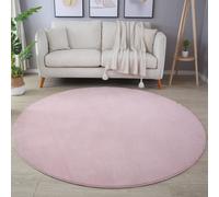 Sky tapis poils ras rond Ø 200cm rose