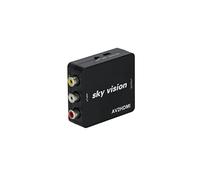 Sky Vision Adaptateur RCA vers HDMI, AV/RCA/FBAS vers HDMI, convertisseur Audio vidéo, 1080p, PS2, Wii N64, Prend en Charge PAL/NTSC, Plug and Play, Noir