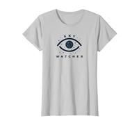 Sky Watcher Emblème œil céleste Observation des étoiles T-Shirt, Femme, Argent, L
