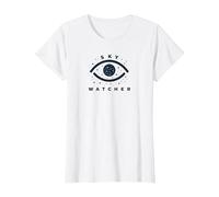 Sky Watcher Emblème œil céleste Observation des étoiles T-Shirt, Femme, Blanc, L