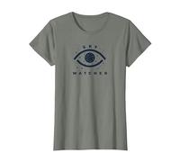 Sky Watcher Emblème œil céleste Observation des étoiles T-Shirt, Femme, Vert Kaki chiné, L
