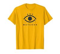 Sky Watcher Emblème œil céleste Observation des étoiles T-Shirt, Homme, Doré Vif, L
